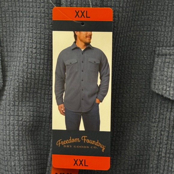 NWT Freedom Foundry Blue Men's Fleece Lined Flannel Shirt Jacket Size XXL - Picture 8 of 12